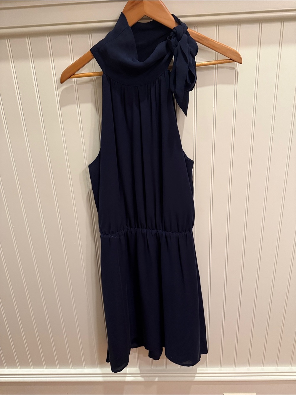 Joie Navy One-Shoulder Tie Detail Dress